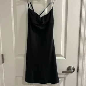 Black Satin Mini/ Cocktail Dress